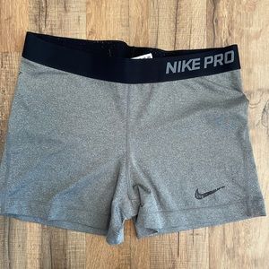 Grey Nike pro spandex shorts